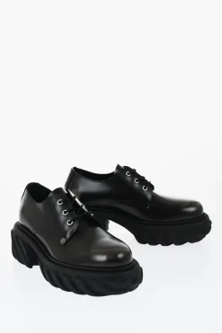 Derby In Pelle Spazzolata EXPLOARTION Con Suola Chunky>Off-White Fashion