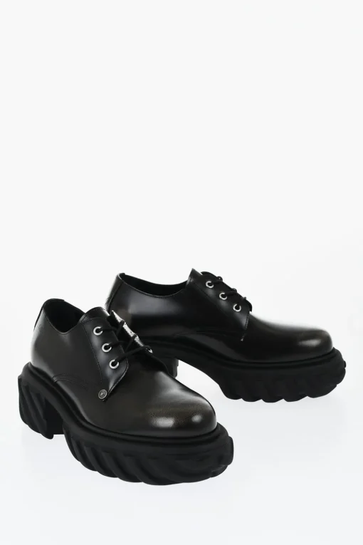 Derby In Pelle Spazzolata EXPLOARTION Con Suola Chunky>Off-White Fashion