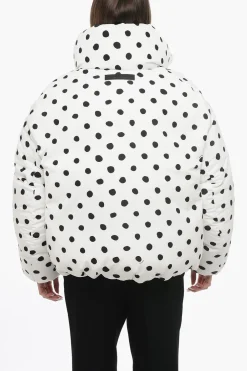 Sale DINGYUN ZANG Piumino Over Crop con Fantasia a Pois Donna Giubbotti