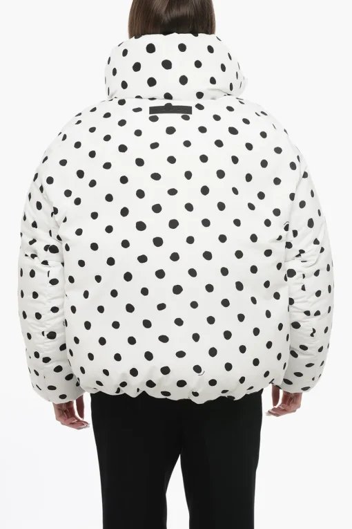 Sale DINGYUN ZANG Piumino Over Crop con Fantasia a Pois Donna Giubbotti