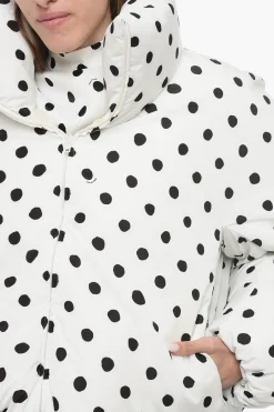 Sale DINGYUN ZANG Piumino Over Crop con Fantasia a Pois Donna Giubbotti