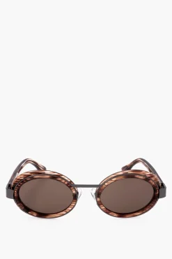 DRIES VAN NOTEN Occhiali da Sole Oval con Motivo Animalier>Linda Farrow Sale