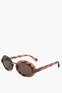 DRIES VAN NOTEN Occhiali da Sole Oval con Motivo Animalier>Linda Farrow Sale