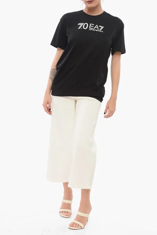 EA7 T-Shirt Girocollo in Cotone con Stampa>Armani Online