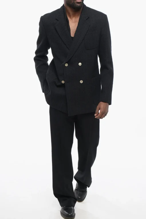 EMPORIO Blazer Doppiopetto in Tweed con Tasche a Toppa>Armani New