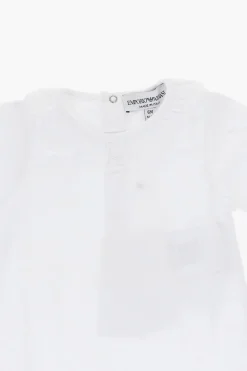 EMPORIO Body in Cotone Leggero a Maniche Corte con Colletto in Sangallo>Armani Junior Outlet