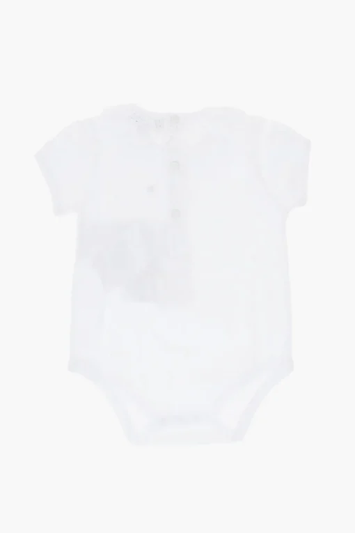 EMPORIO Body in Cotone Leggero a Maniche Corte con Colletto in Sangallo>Armani Junior Outlet