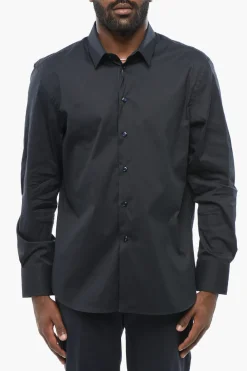 Hot EMPORIO Camicia in Misto Cotone con Collo Francese Uomo Camicie
