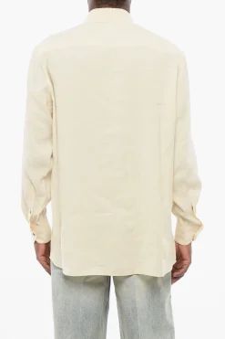 Clearance EMPORIO Camicia PALM Ricamata con Taschino Uomo Camicie