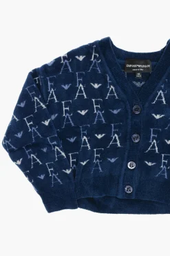 Online EMPORIO Cardigan Con Ricamo Logo All-Over Abbigliamento