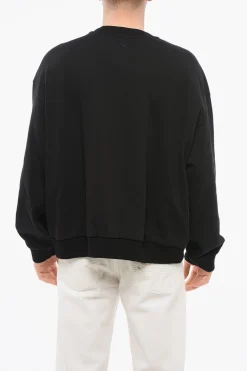 New EMPORIO Felpa Girocollo NOIR con Ricamo in Perline Uomo Felpe