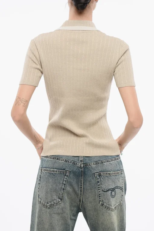 EMPORIO ICON Maglia a Costine con Collo a Polo>Armani New