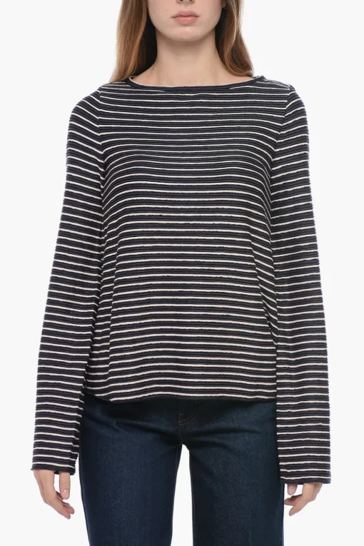 Outlet EMPORIO Maglia Girocollo con Motivo a Righe Donna Maglieria