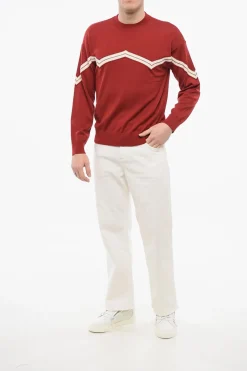 EMPORIO Maglia in Lana Vergine con Ricamo Herringbone></noscript>Armani Clearance