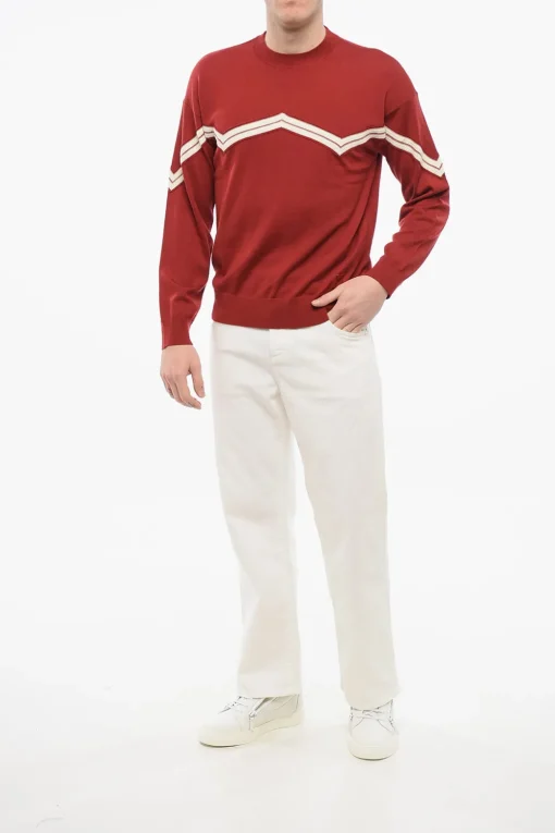 EMPORIO Maglia in Lana Vergine con Ricamo Herringbone>Armani Clearance