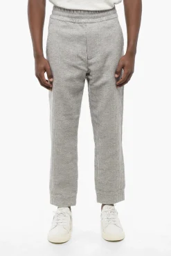 Hot EMPORIO Pantaloni 3 Tasche in Misto Lana a Costine Uomo Pantaloni