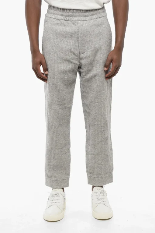 Hot EMPORIO Pantaloni 3 Tasche in Misto Lana a Costine Uomo Pantaloni