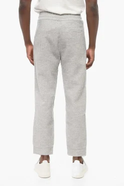 Hot EMPORIO Pantaloni 3 Tasche in Misto Lana a Costine Uomo Pantaloni