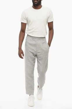 Hot EMPORIO Pantaloni 3 Tasche in Misto Lana a Costine Uomo Pantaloni