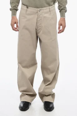 Clearance EMPORIO Pantaloni a Gamba Ampia in Cotone Stretch Uomo Pantaloni
