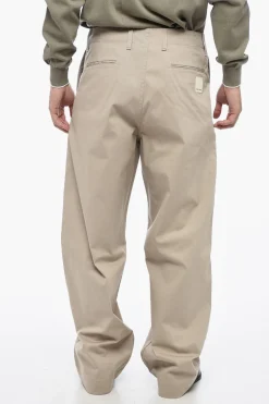 Clearance EMPORIO Pantaloni a Gamba Ampia in Cotone Stretch Uomo Pantaloni