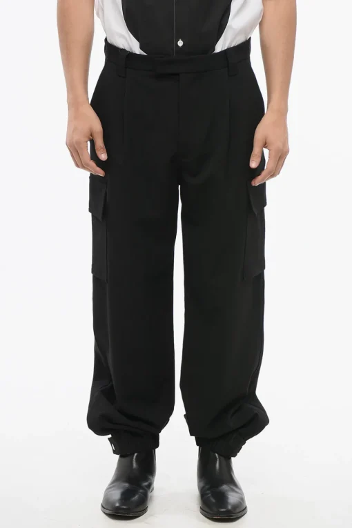 New EMPORIO Pantaloni Cargo ad 1 Pince con Polsini Regolabili Uomo Pantaloni