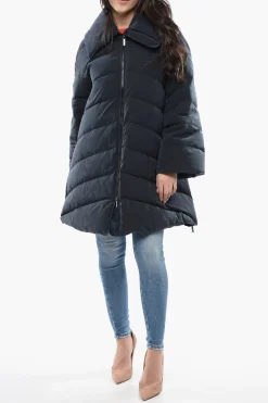 Best EMPORIO Piumino Lungo Trapuntato con Zip Laterali Donna Giubbotti