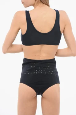 Sale EMPORIO Reggiseno Sportivo in Cotone Stretch con Logo Stampato Donna Intimo