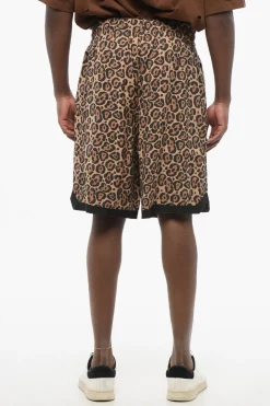 Fashion EMPORIO Shorts Reversibili in Tessuto Animalier Uomo Pantaloni