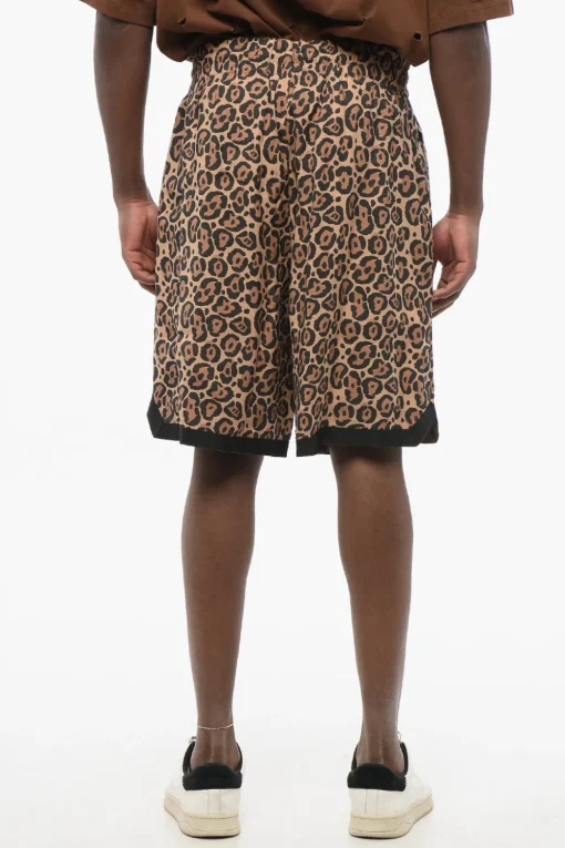 Fashion EMPORIO Shorts Reversibili in Tessuto Animalier Uomo Pantaloni