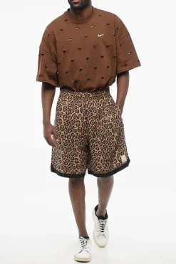 Fashion EMPORIO Shorts Reversibili in Tessuto Animalier Uomo Pantaloni