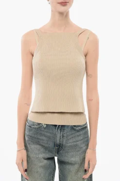 Fashion EMPORIO Top in Maglia a Doppio Strato Donna T-Shirts E Tops