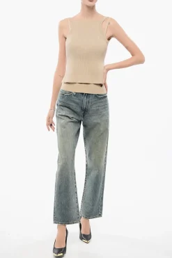 Fashion EMPORIO Top in Maglia a Doppio Strato Donna T-Shirts E Tops