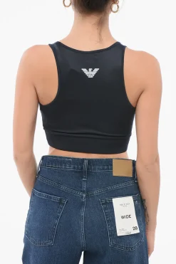 Online EMPORIO VENTUS Top Crop Sportivo con Logo Donna T-Shirts E Tops