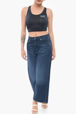 Online EMPORIO VENTUS Top Crop Sportivo con Logo Donna T-Shirts E Tops