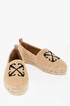 Espadillas In Raffia ARROW Con Logo Ricamato>Off-White Best