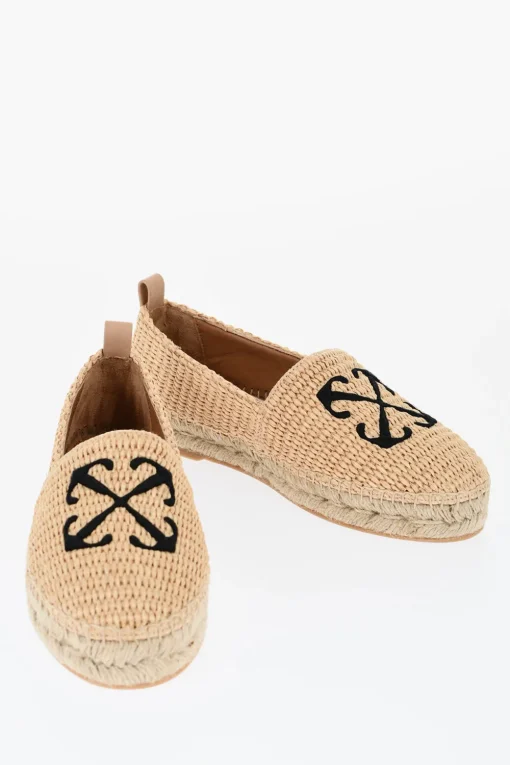 Espadillas In Raffia ARROW Con Logo Ricamato>Off-White Best