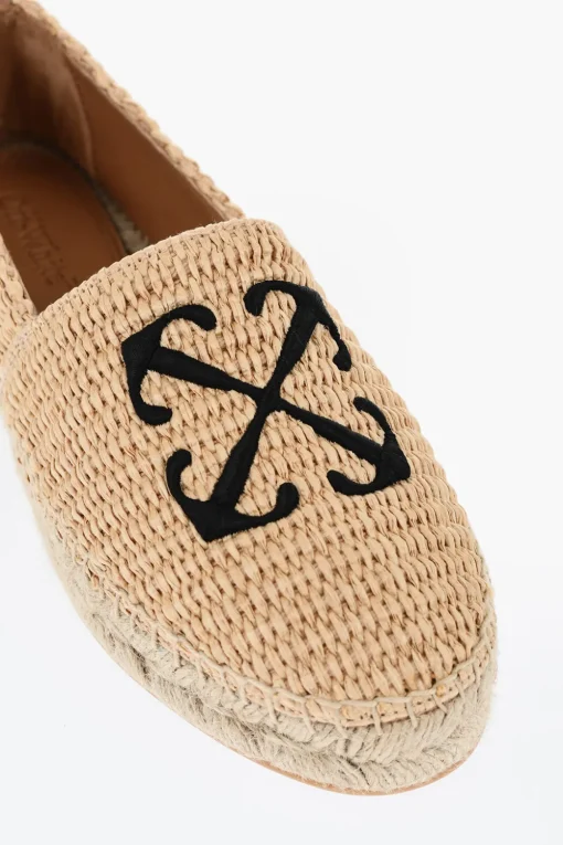 Espadillas In Raffia ARROW Con Logo Ricamato>Off-White Best