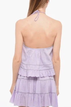 Online ETOILE Top Smanicato LISIO con Scollo all'Americana e Balze Donna T-Shirts E Tops