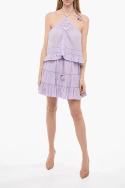 Online ETOILE Top Smanicato LISIO con Scollo all'Americana e Balze Donna T-Shirts E Tops