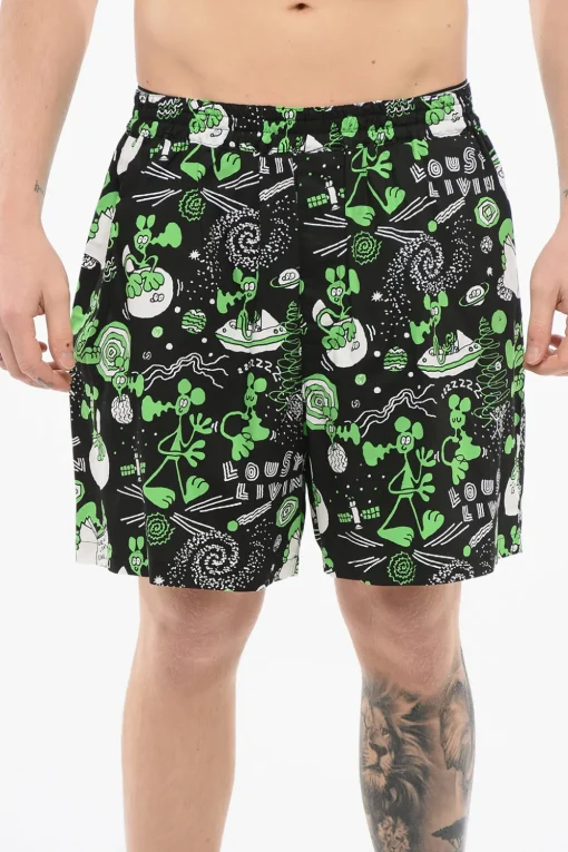 EYE MAN Shorts in Cotone Leggero a Fantasia>Junya Watanabe by Comme de Garcons Hot