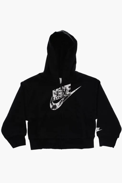 Sale Felpa a tinta unita con cappuccio e chiusura zip Abbigliamento