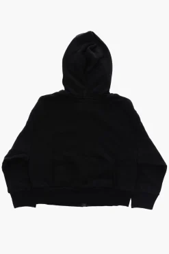 Sale Felpa a tinta unita con cappuccio e chiusura zip Abbigliamento