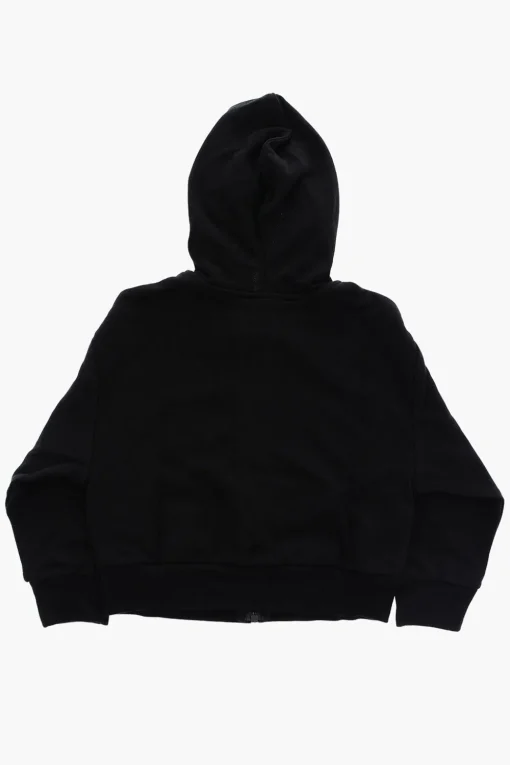Sale Felpa a tinta unita con cappuccio e chiusura zip Abbigliamento
