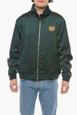 Sale Felpa ACADEMY Mock Neck in Satin con Bande Laterali a Contrato Uomo Felpe