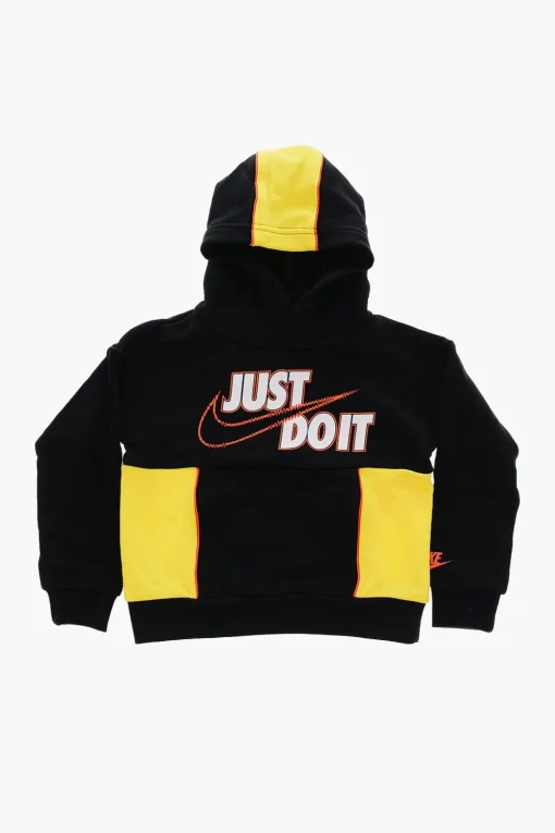 Felpa Bicolore con Cappuccio e Stampa Frontale>Nike KIDS Outlet