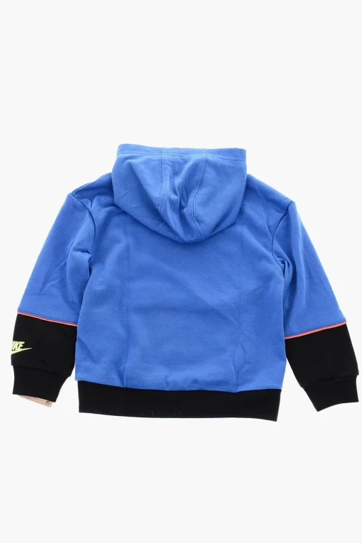 Fashion Felpa Bicolore con Stampa Logo Frontale Bambino Abbigliamento
