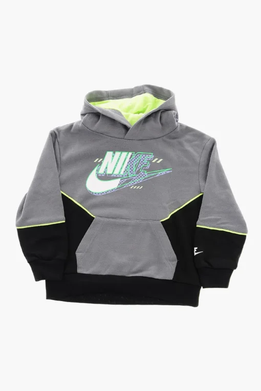 Outlet Felpa Bicolore con Stampa Logo Frontale Bambino Abbigliamento