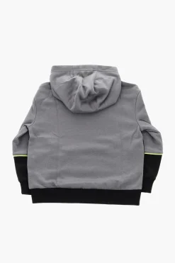 Outlet Felpa Bicolore con Stampa Logo Frontale Bambino Abbigliamento