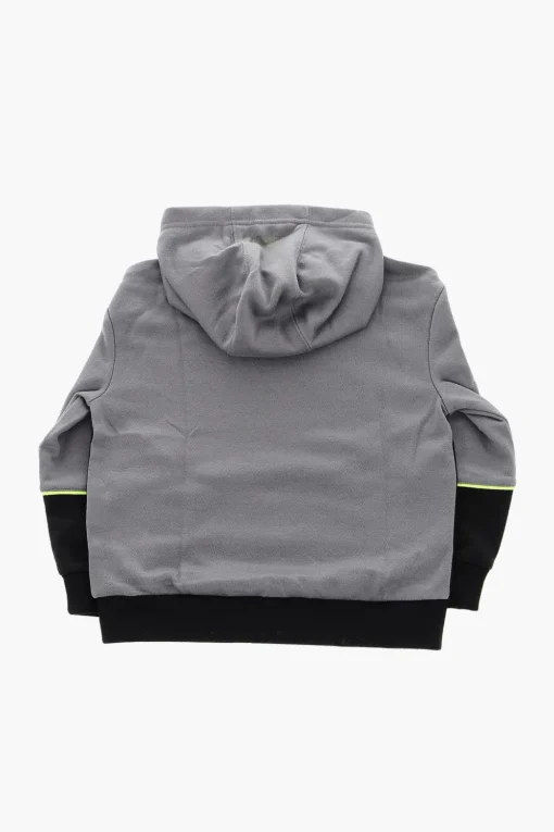 Outlet Felpa Bicolore con Stampa Logo Frontale Bambino Abbigliamento